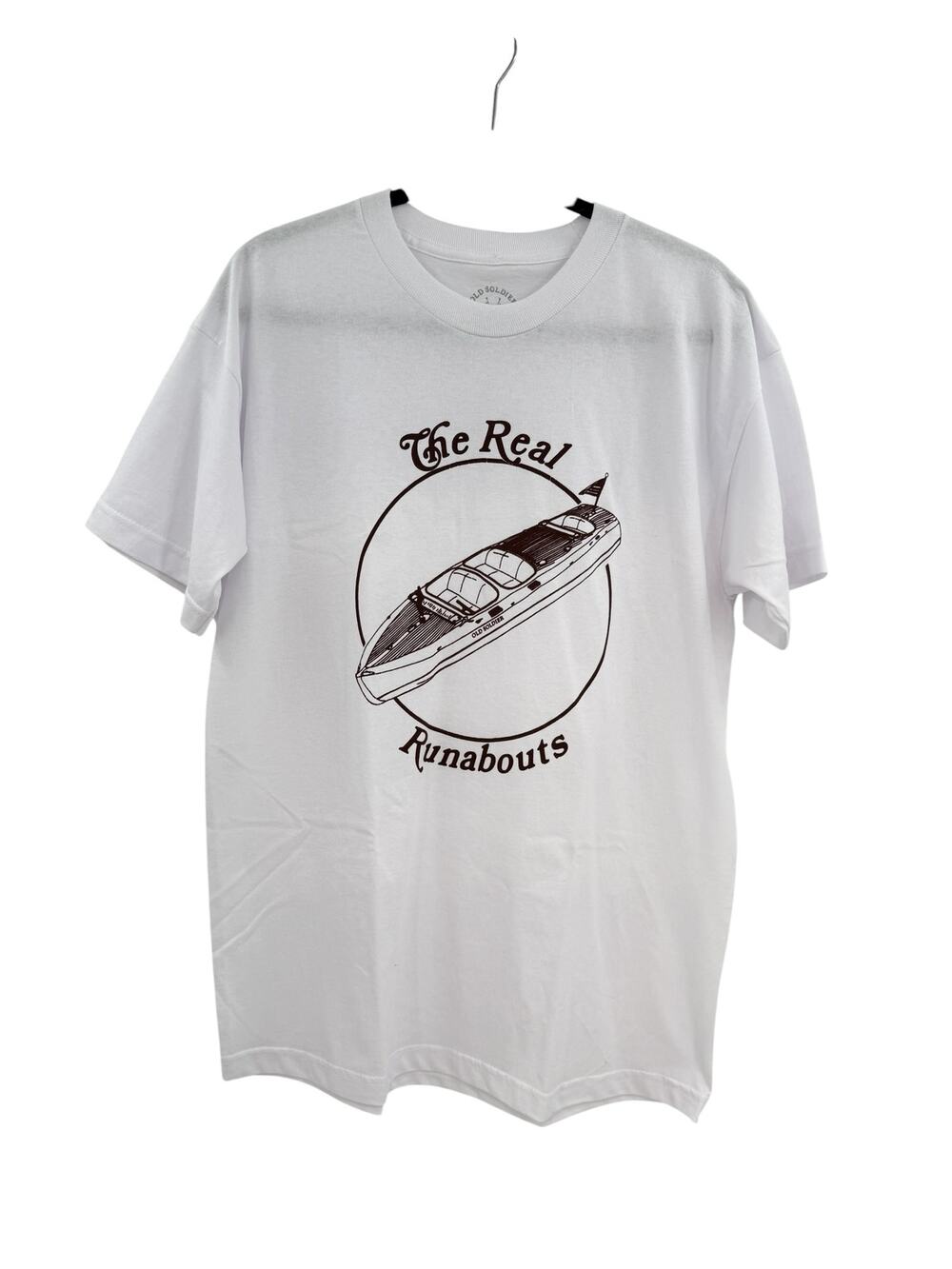 Old Soldier Real Runabouts‎ Graphic T Shirt Boat Nautical White Size Large